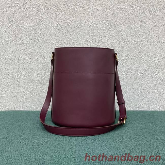 Celine BUCKET BAG IN SHINY CALFSKIN 193043 Burgundy