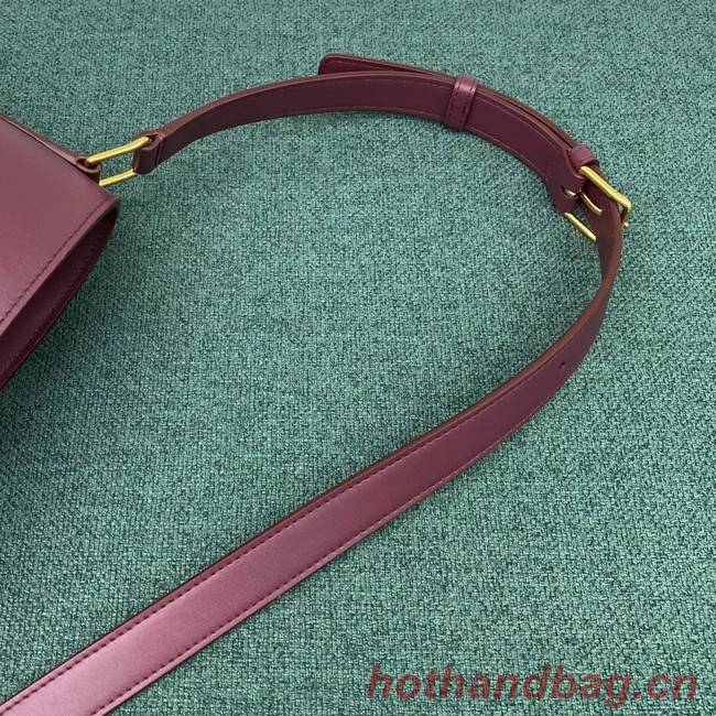 Celine BUCKET BAG IN SHINY CALFSKIN 193043 Burgundy