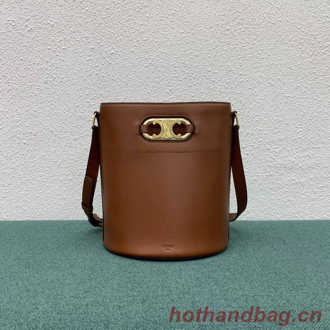 Celine BUCKET BAG IN SHINY CALFSKIN 193043 brown