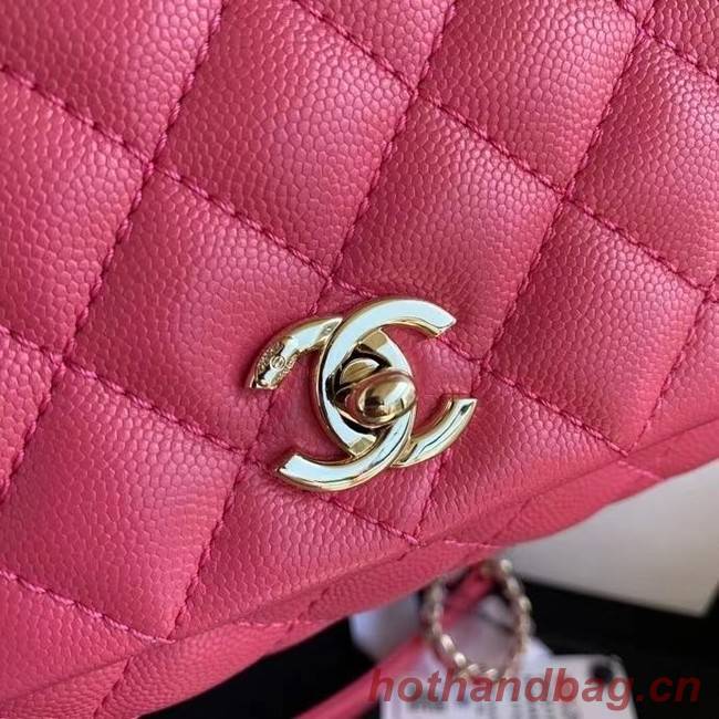 Chanel coco mini flap bag with top handle AS2215 rose