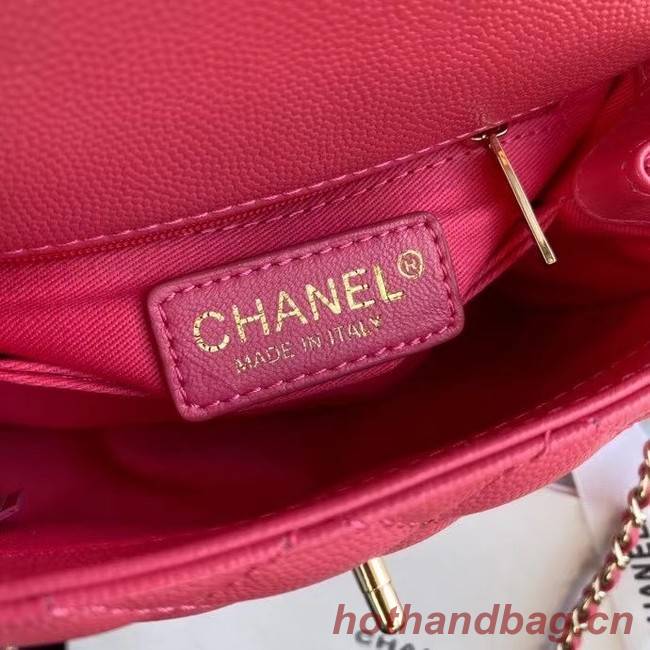 Chanel coco mini flap bag with top handle AS2215 rose