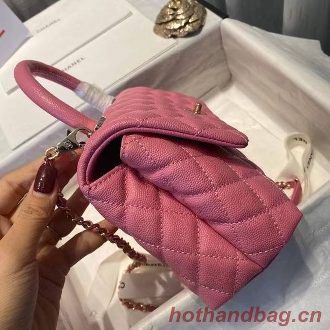 Chanel flap bag with top handle A92990 rose