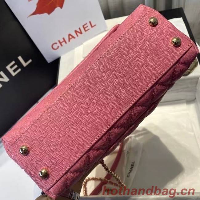 Chanel flap bag with top handle A92990 rose