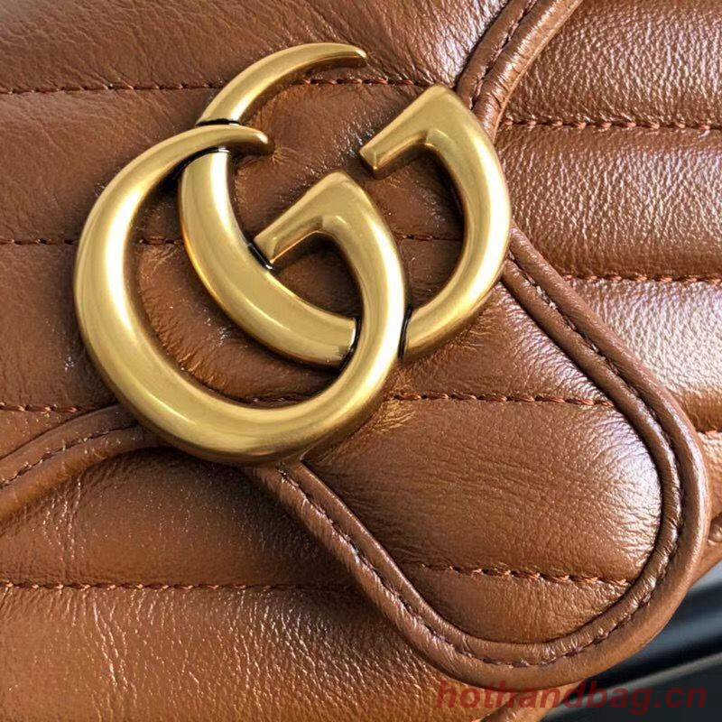 Gucci GG Marmont small shoulder bag 446744 Brown