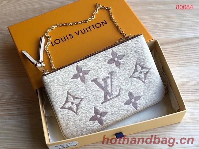 Louis vuitton DOUBLE ZIP POCHETTE M80084 Cream