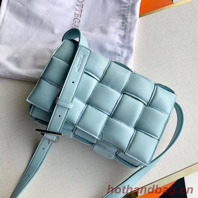 Bottega Veneta PADDED CASSETTE BAG suede 591970 Light Blue