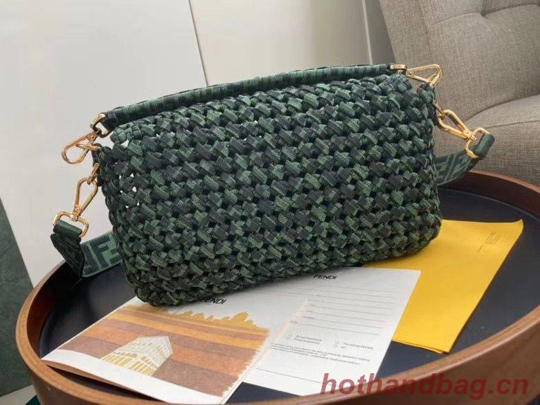 FENDI Baguette Shoulder Bag F0388 Green