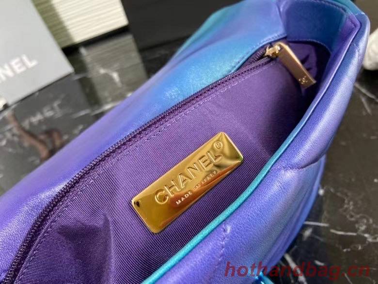 chanel 19 flap bag AS1160 AS1161 Blue & Purple