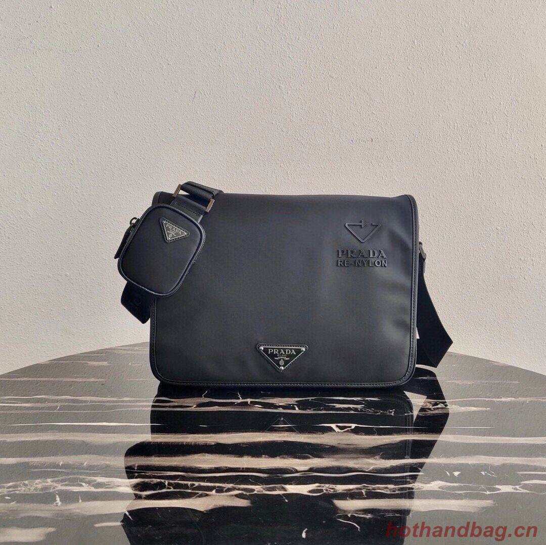 Prada Re-Nylon and Saffiano leather shoulder bag 2VD039 black