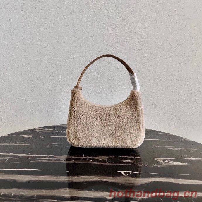 Prada Shearling tote mini-bag 1NE515 Biscuits