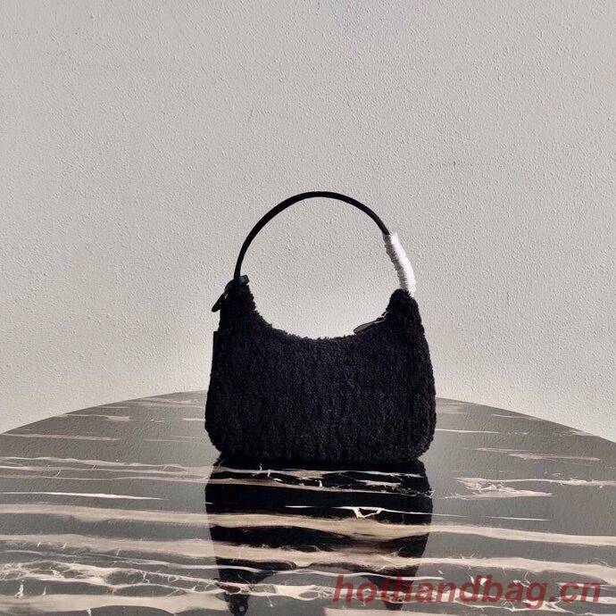 Prada Shearling tote mini-bag 1NE515 black