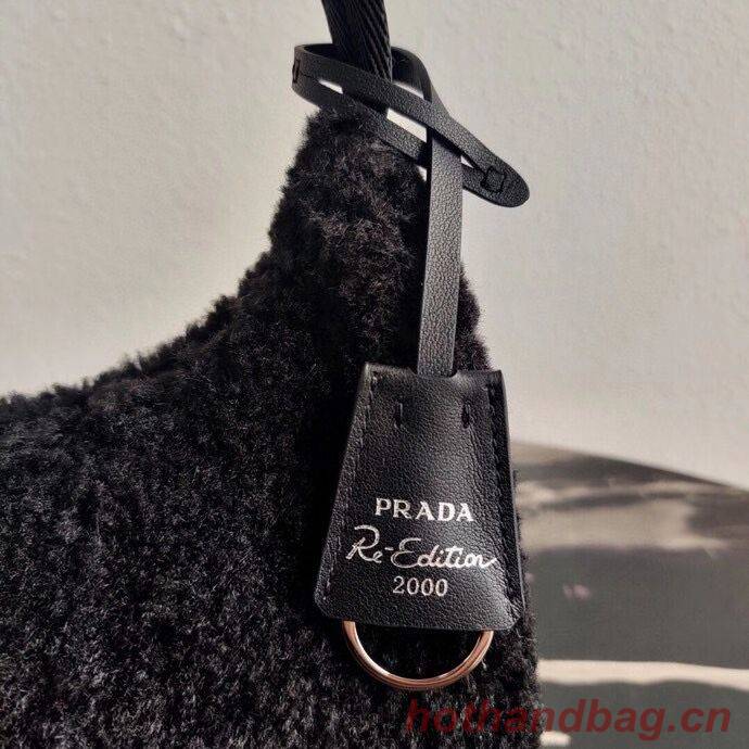 Prada Shearling tote mini-bag 1NE515 black