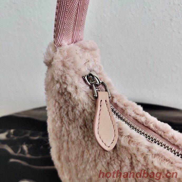 Prada Shearling tote mini-bag 1NE515 pink