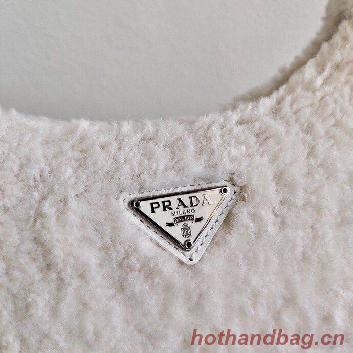 Prada Shearling tote mini-bag 1NE515 white