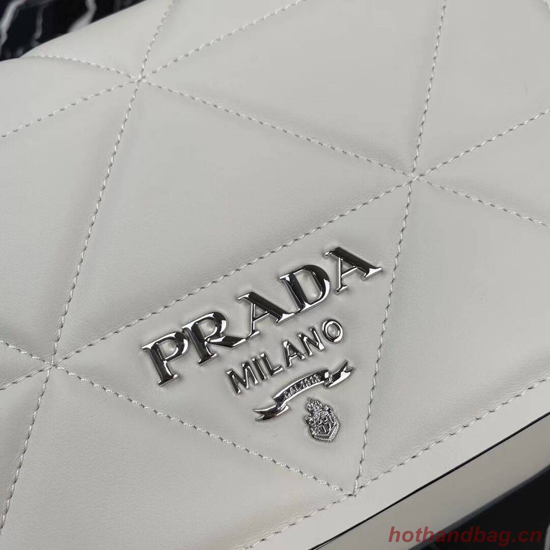 Prada System nappa leather patchwork bag 1BG283 white