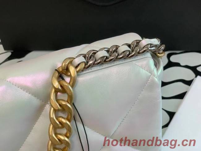 chanel 19 large flap bag Iridescent Calfskin&Gold-Tone AS1162 