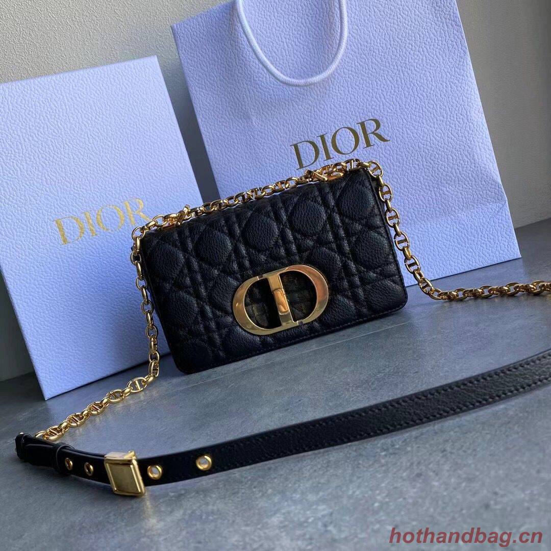 Dior SMALL DIOR CARO BAG Black Soft Cannage Calfskin M9241