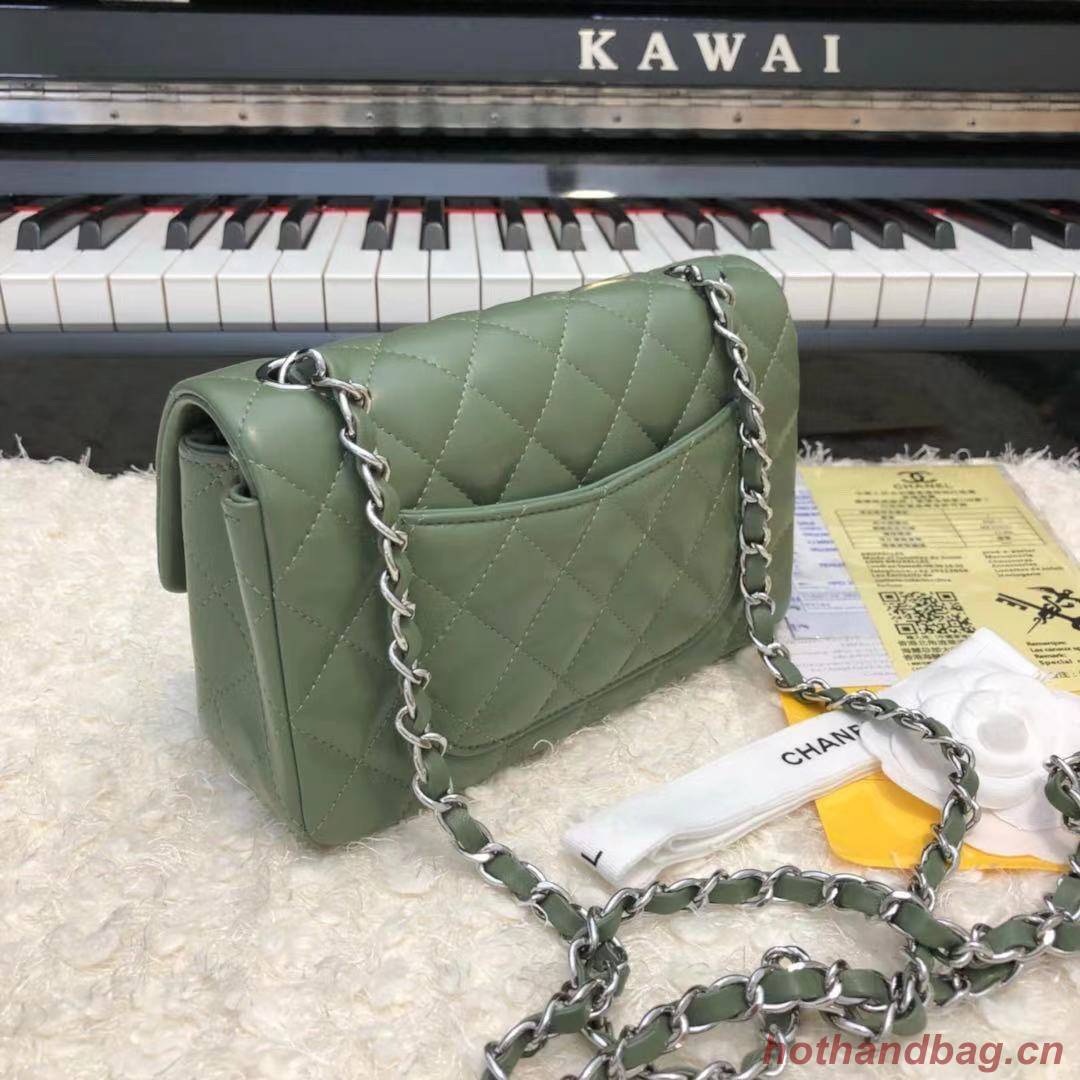 CHANEL Classic Handbag Lambskin  A1116 green