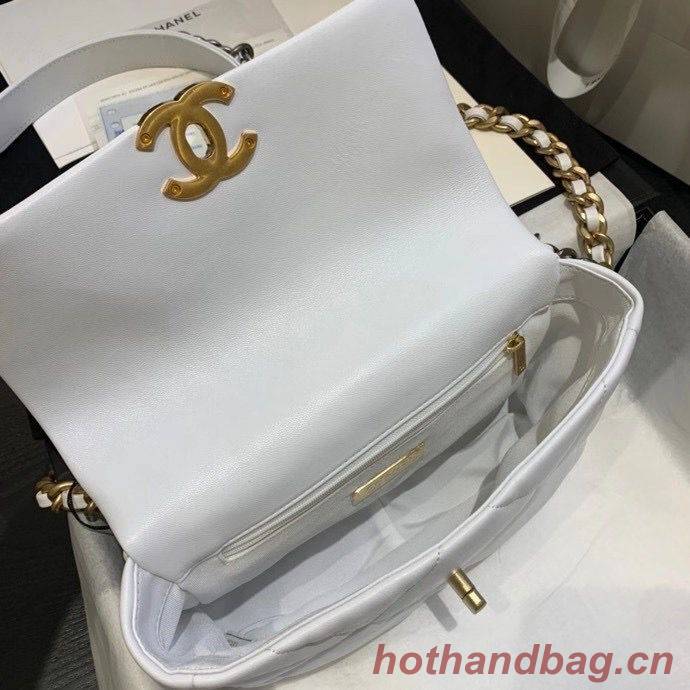 Chanel 19 flap bag AS1160 White