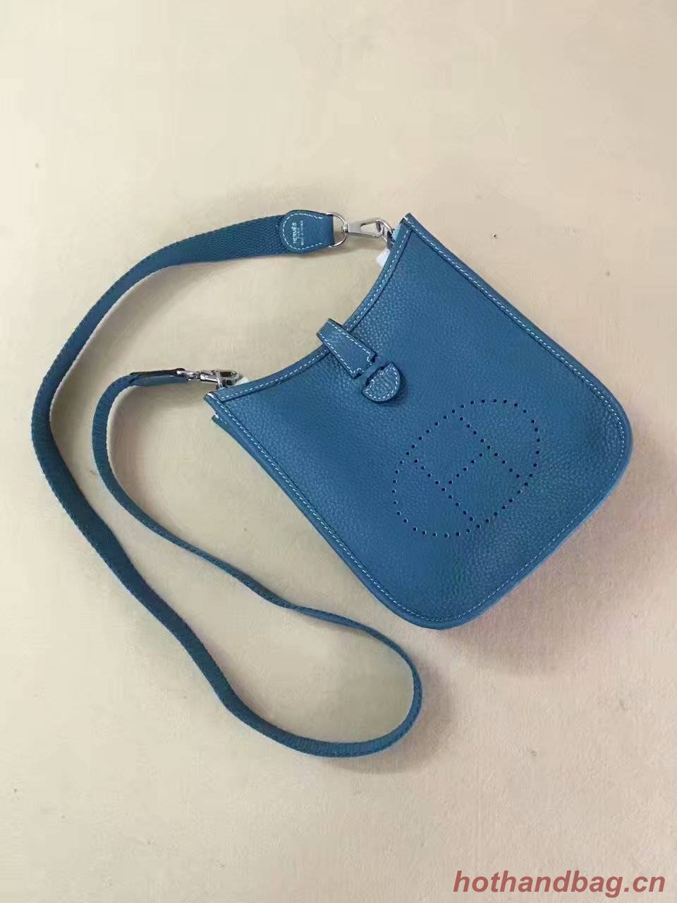 Hermes Evelyne original togo leather mini Shoulder Bag H15698 blue