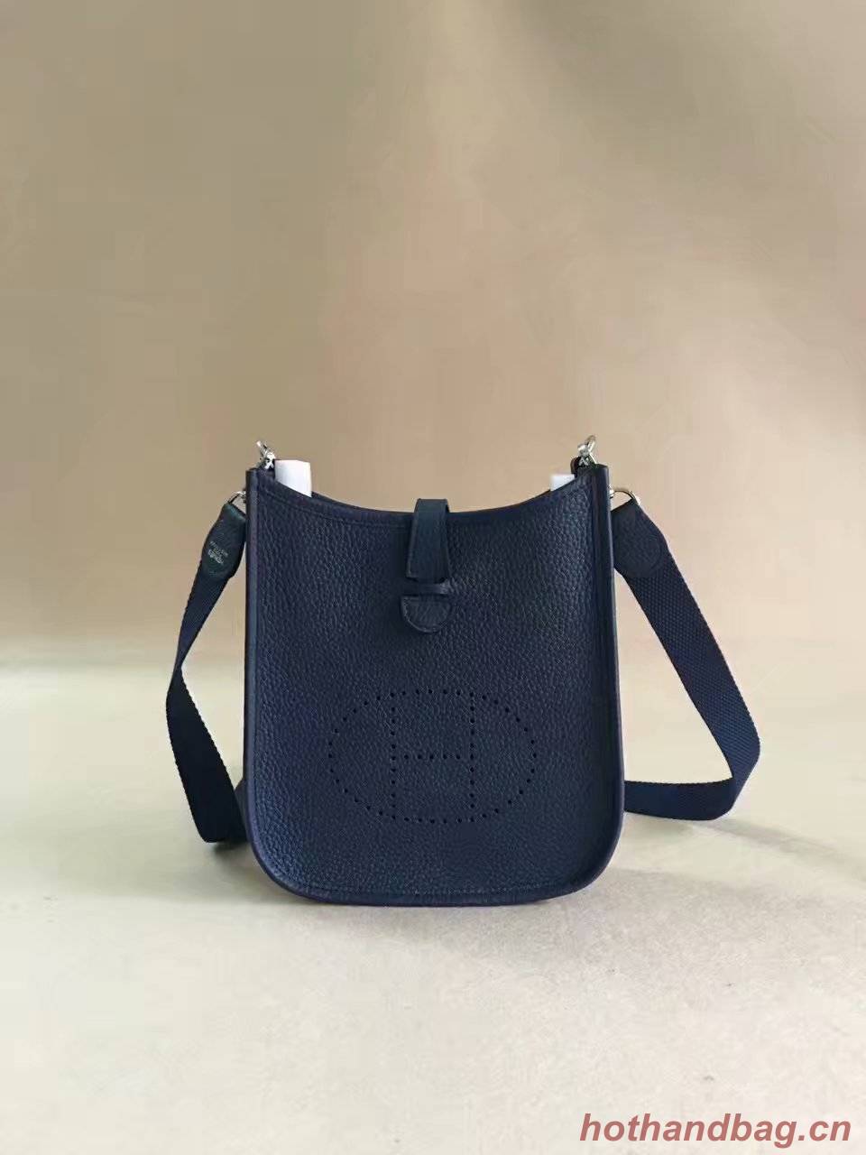 Hermes Evelyne original togo leather mini Shoulder Bag H15698 dark blue