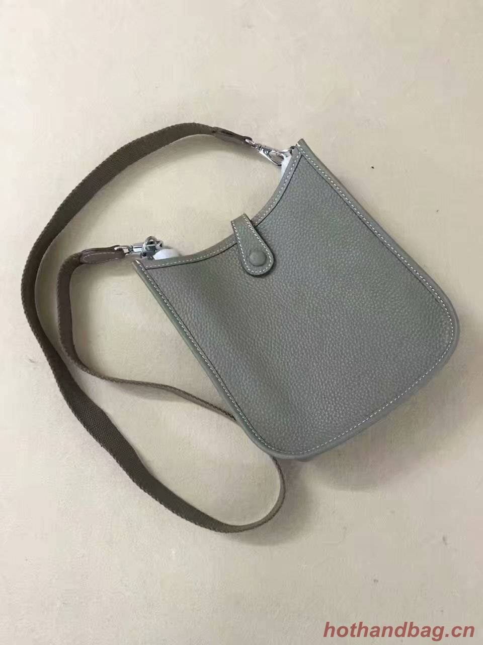 Hermes Evelyne original togo leather mini Shoulder Bag H15698 dark grey