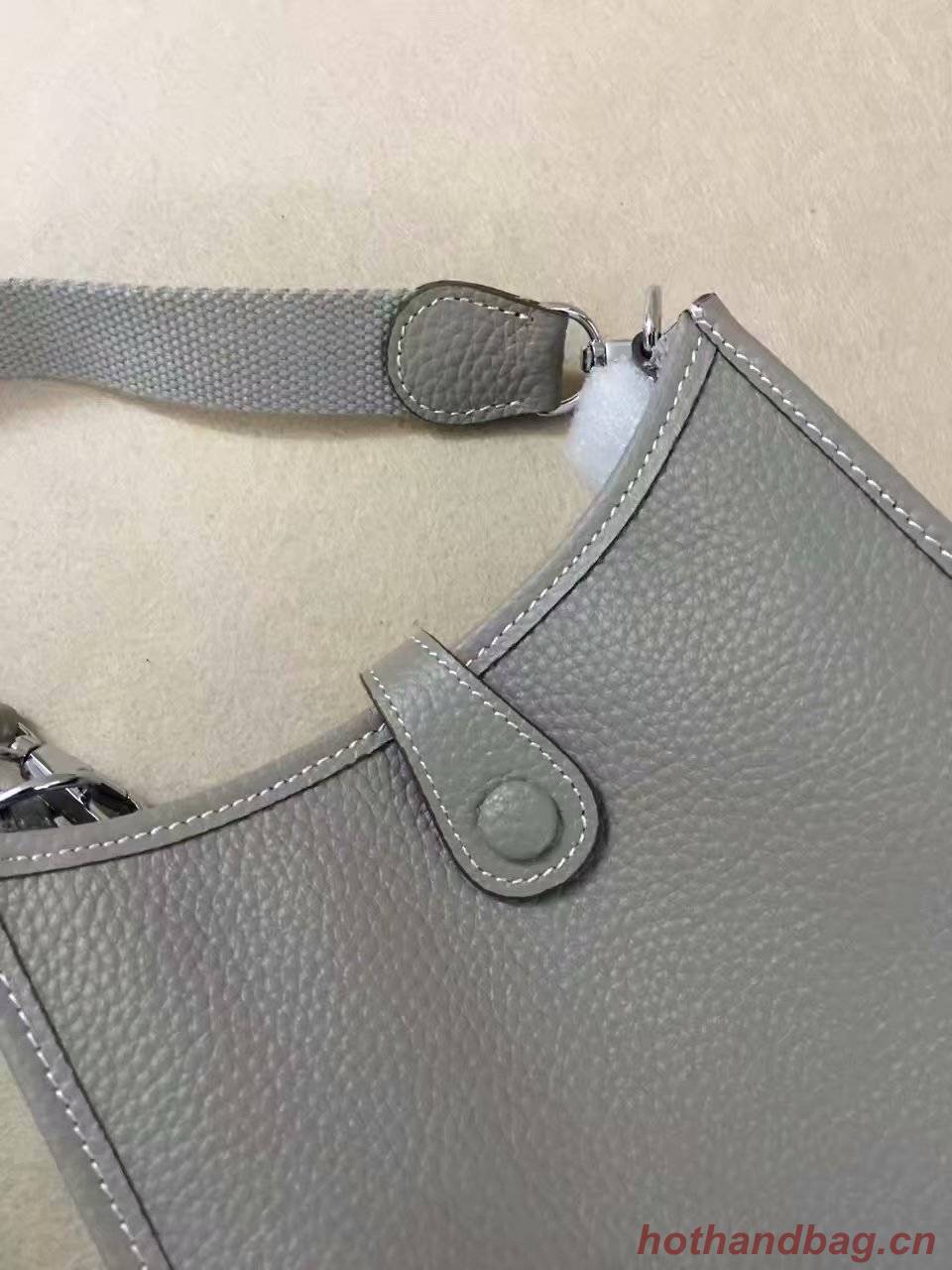 Hermes Evelyne original togo leather mini Shoulder Bag H15698 light grey