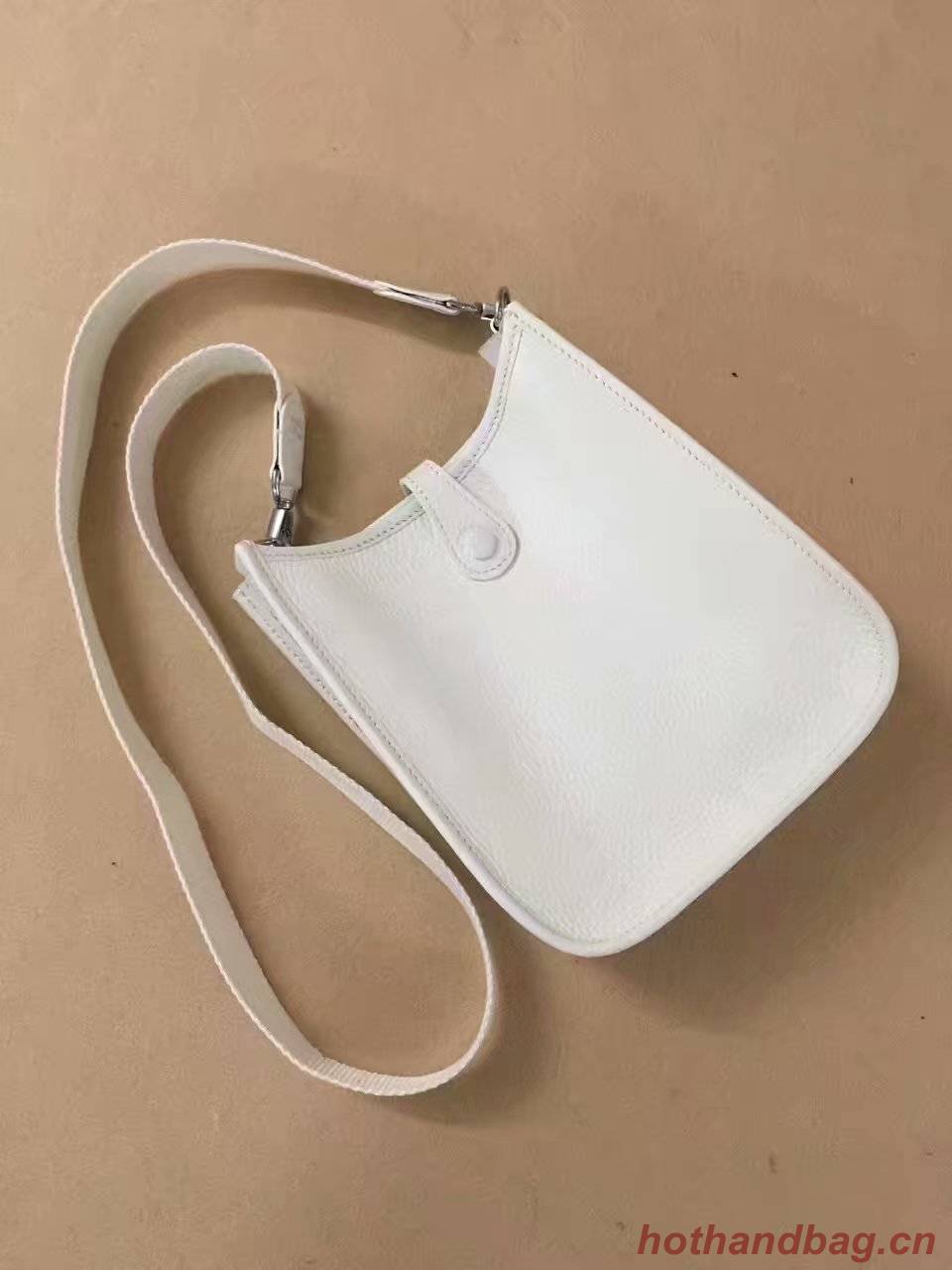 Hermes Evelyne original togo leather mini Shoulder Bag H15698 white