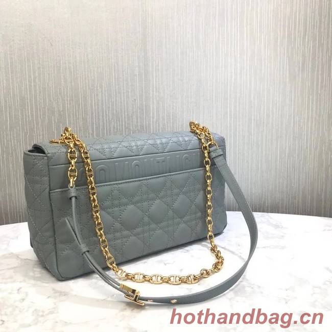 LARGE DIOR CARO BAG Soft Cannage Calfskin M9243U grey