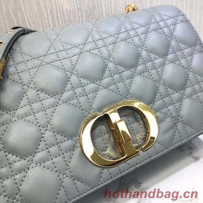 LARGE DIOR CARO BAG Soft Cannage Calfskin M9243U grey