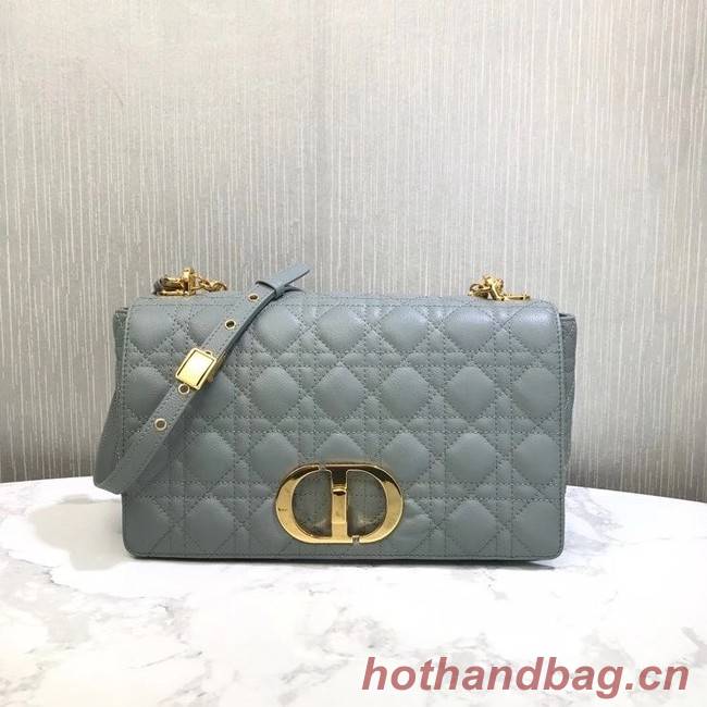 LARGE DIOR CARO BAG Soft Cannage Calfskin M9243U grey