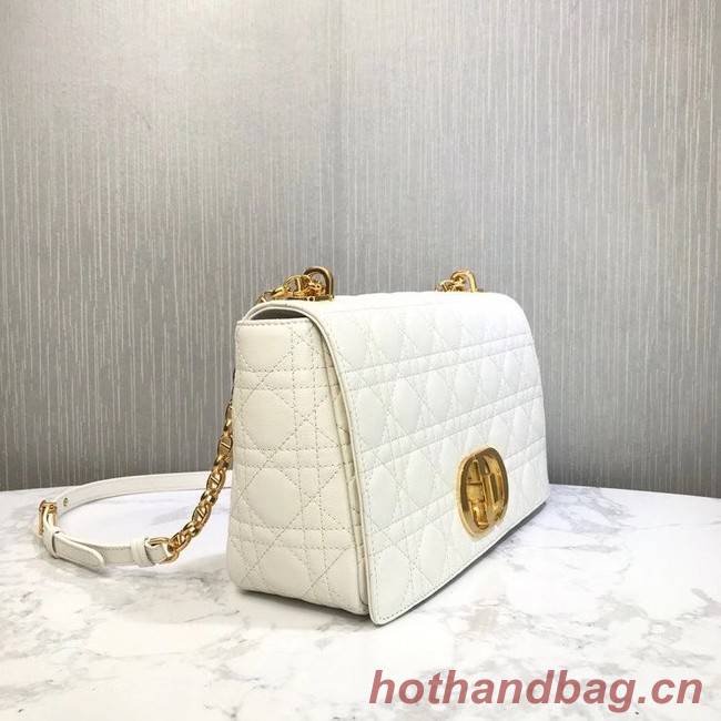 LARGE DIOR CARO BAG Soft Cannage Calfskin M9243U white