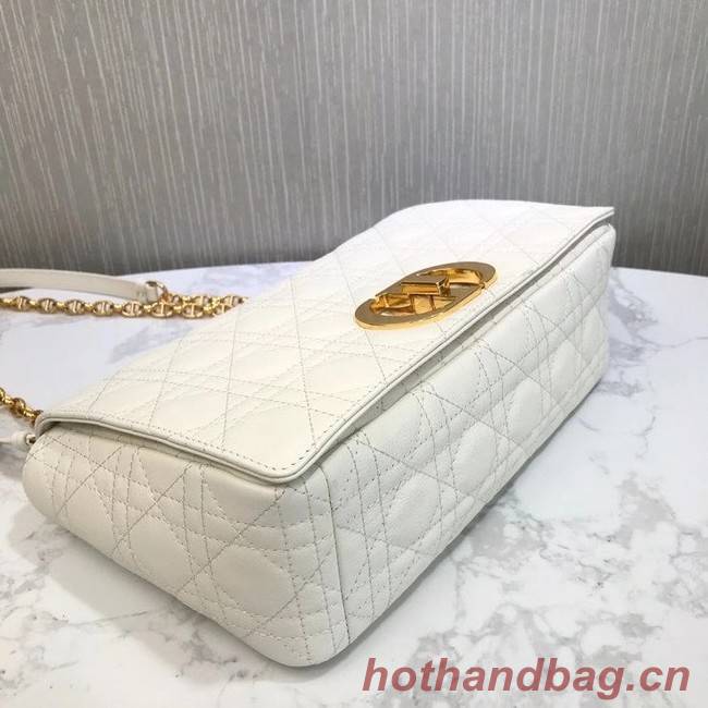 LARGE DIOR CARO BAG Soft Cannage Calfskin M9243U white