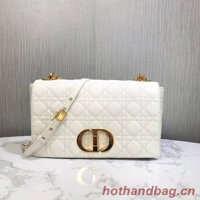 LARGE DIOR CARO BAG Soft Cannage Calfskin M9243U white