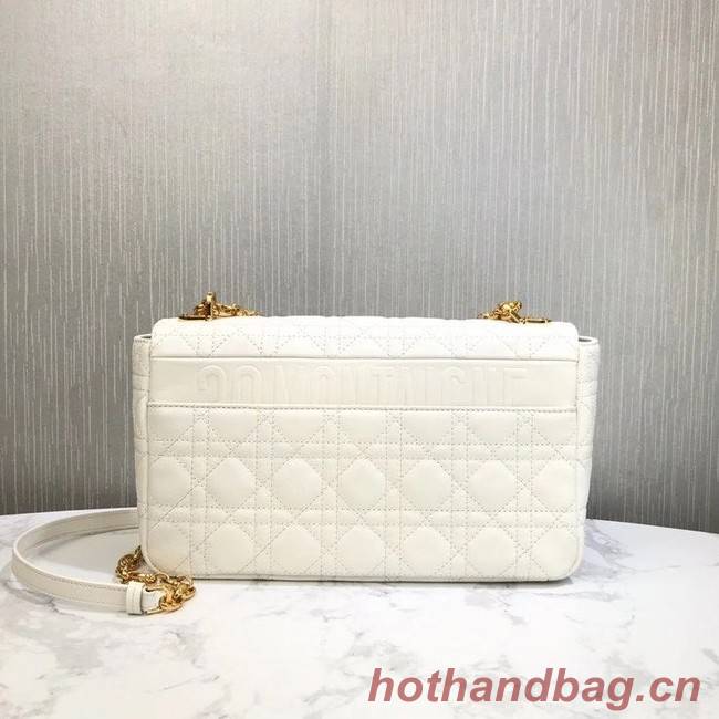 LARGE DIOR CARO BAG Soft Cannage Calfskin M9243U white