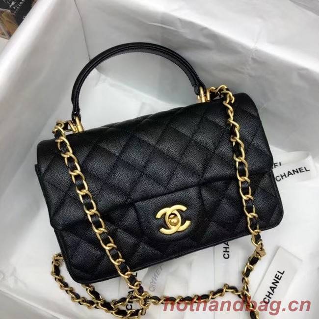 CHANEL mini flap bag with top handle AS2431 black