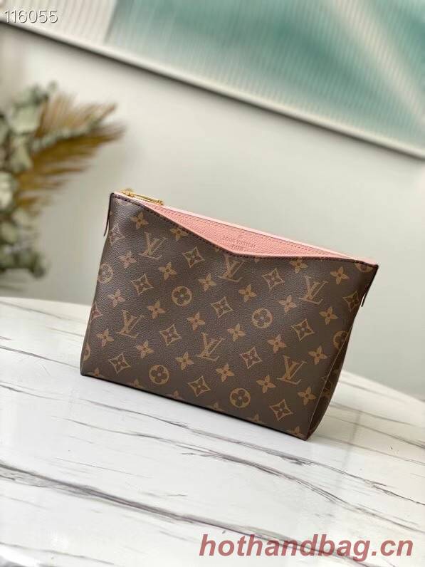 Louis Vuitton Original Monogram Canvas Zipper Clutch bag M64125 pink