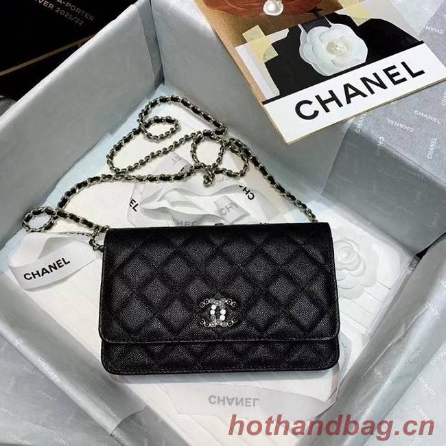 Chanel mini flap bag Grained Calfskin A81066 black