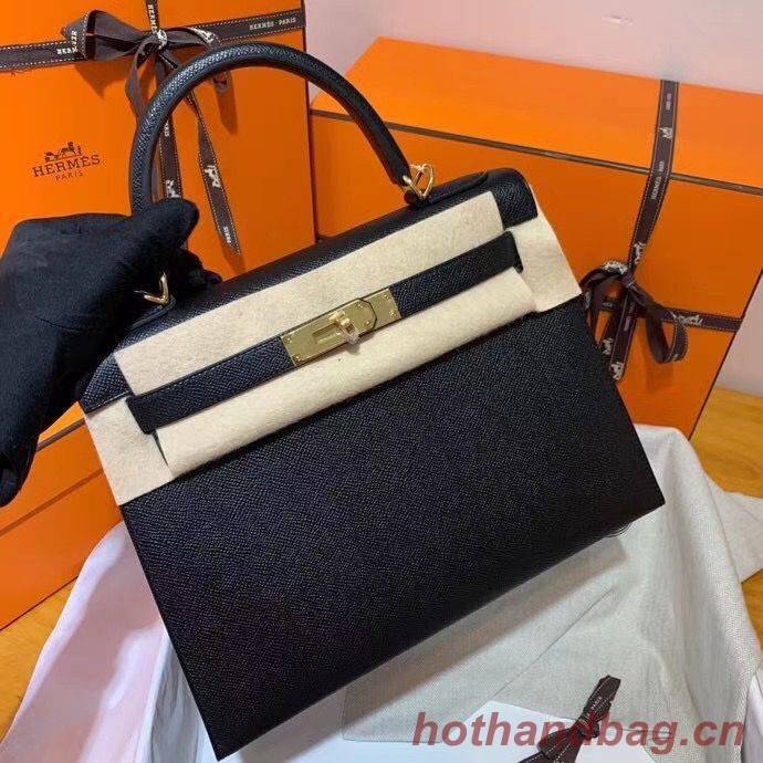 Hermes Kelly 28cm Shoulder Bags Epsom Leather KL28 Black