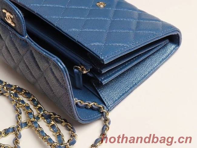 Chanel mini flap bag Grained Calfskin A84512 blue