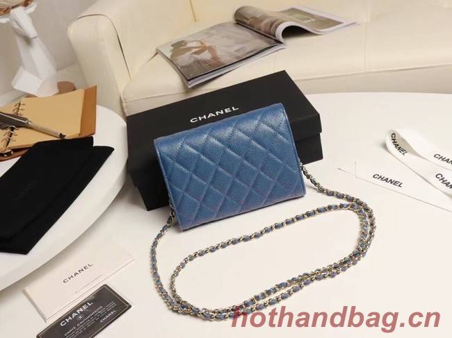 Chanel mini flap bag Grained Calfskin A84512 blue