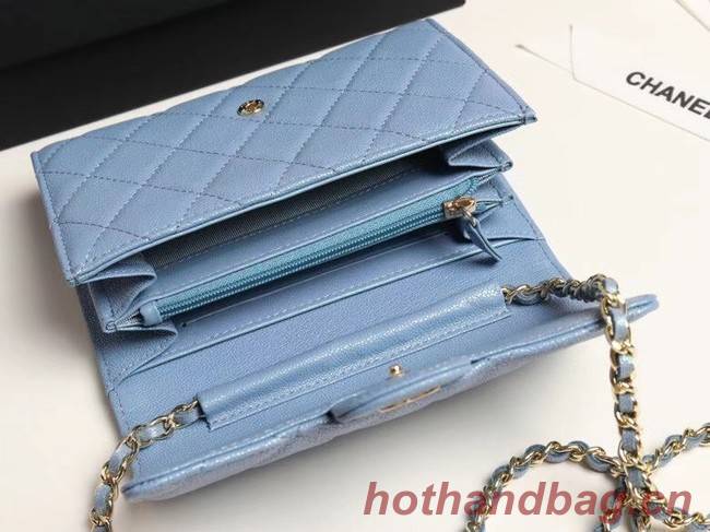 Chanel mini flap bag Grained Calfskin A84512 sky blue