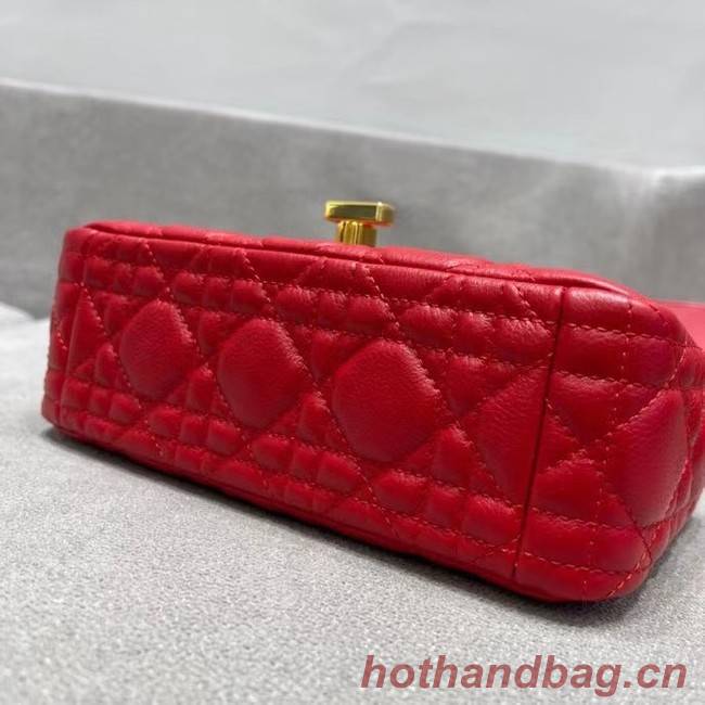 Dior SMALL DIOR CARO BAG red Soft Cannage Calfskin M9241