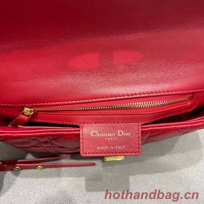 Dior SMALL DIOR CARO BAG red Soft Cannage Calfskin M9241