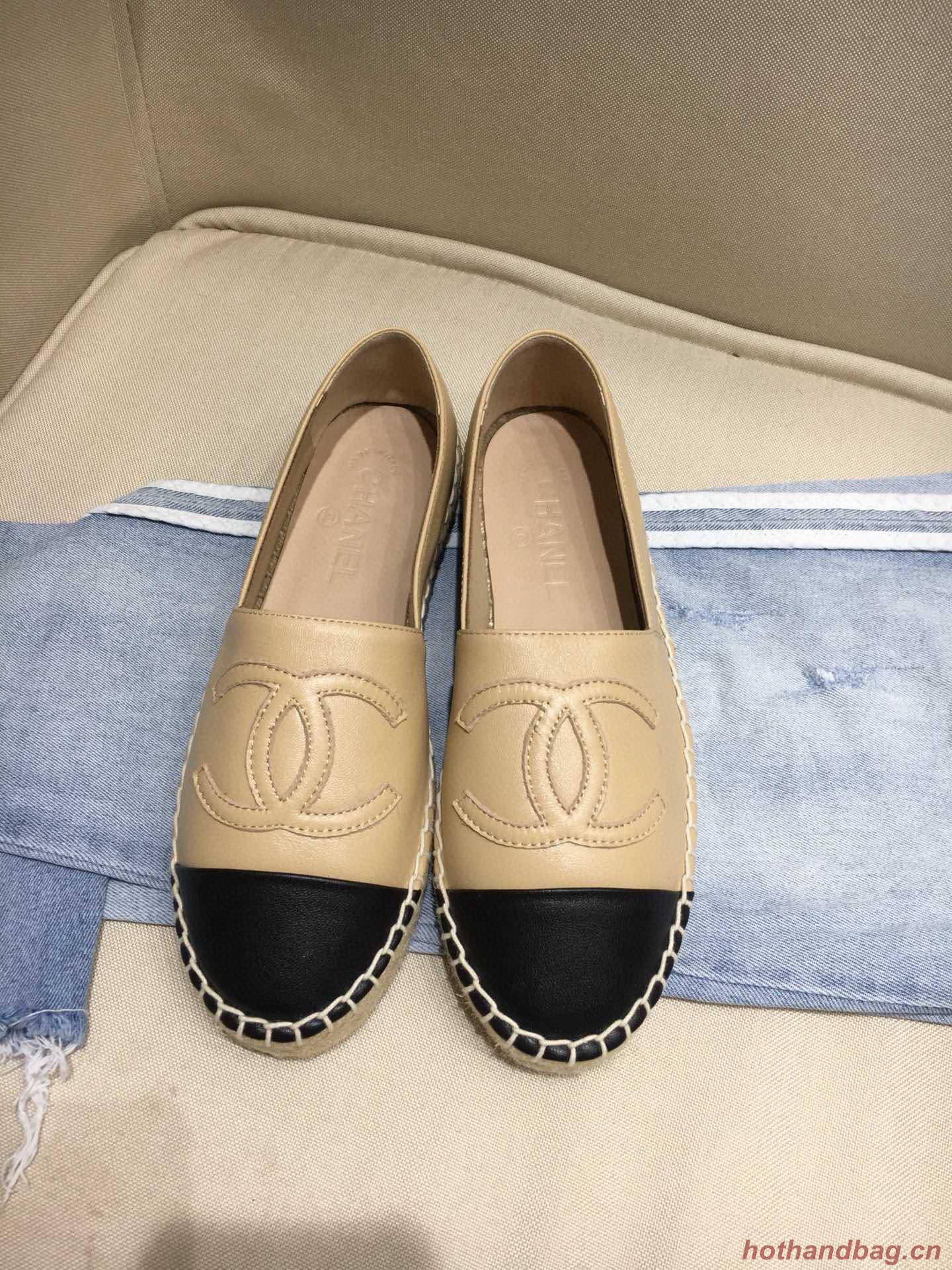 Chanel Leather Espadrilles CH1253LRF Apricot