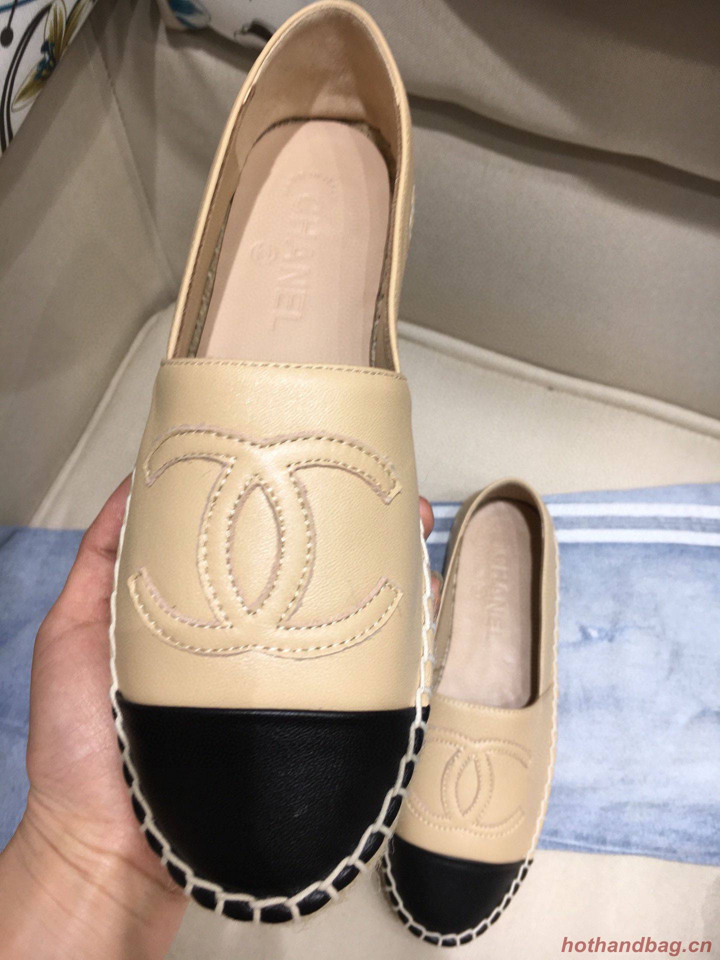 Chanel Leather Espadrilles CH1253LRF Apricot