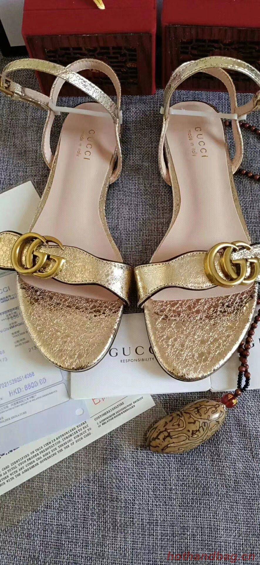 Gucci Sandals Shoes 1CM 7CM 10CM Heels GG6326 Gold