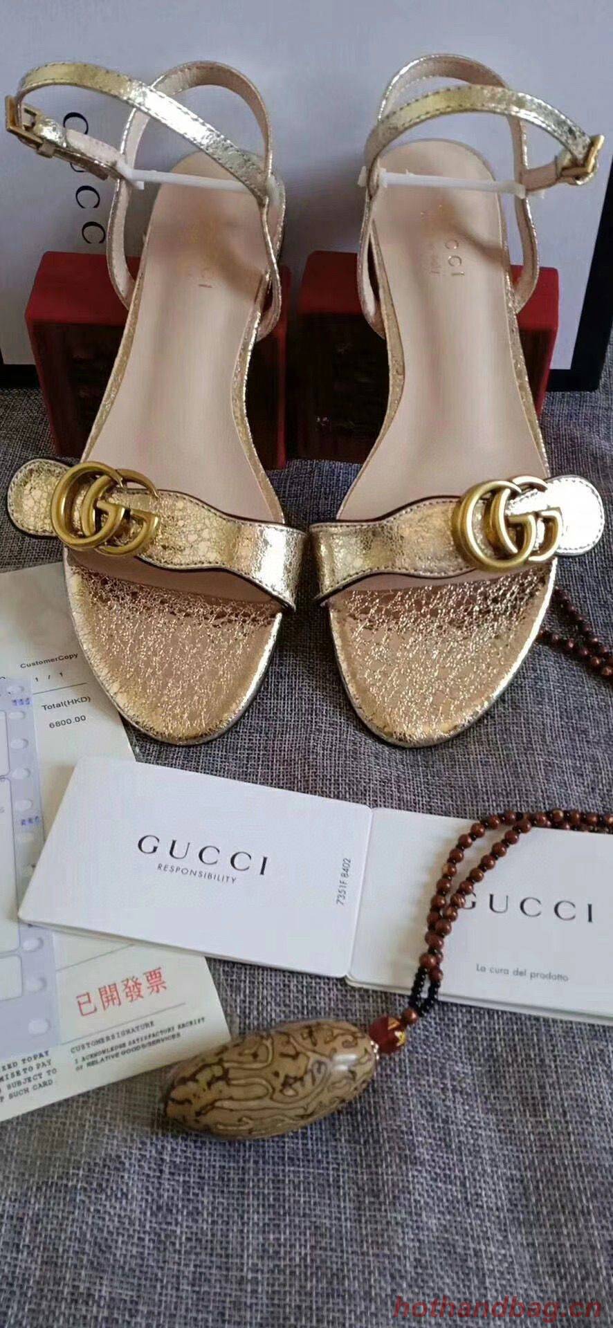 Gucci Sandals Shoes 1CM 7CM 10CM Heels GG6326 Gold