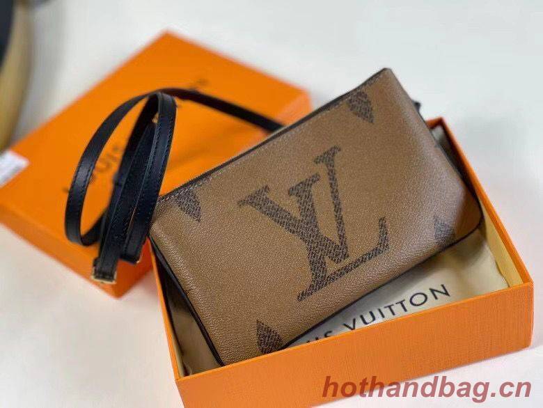 Louis Vuitton Double Zip Pochette Bag M69203 Brown