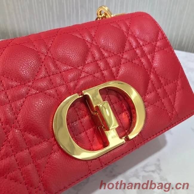 Dior SMALL DIOR CARO BAG Soft Cannage Calfskin M9241 red